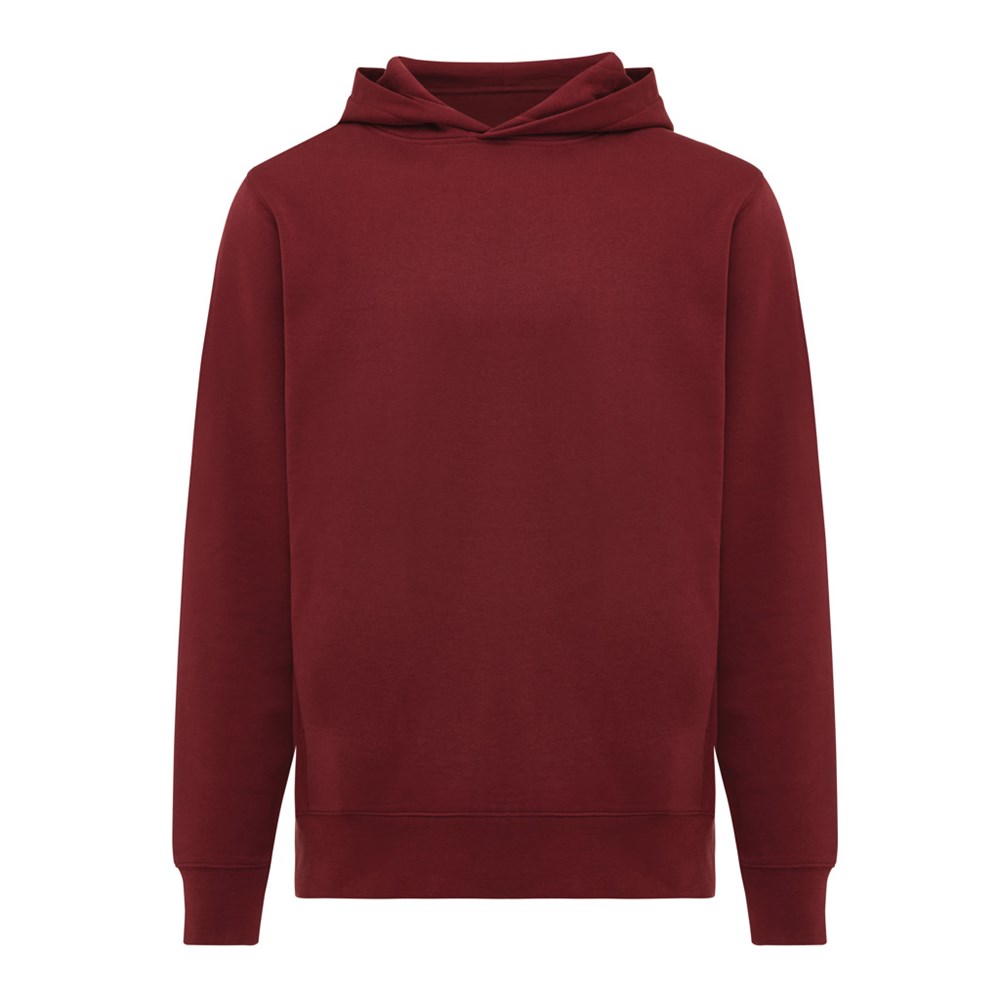 IQONIQ Yengo Hoodie mit Seitentaschen aus rec. Baumwolle - burgunderrot (± PMS 19-1724TCX)