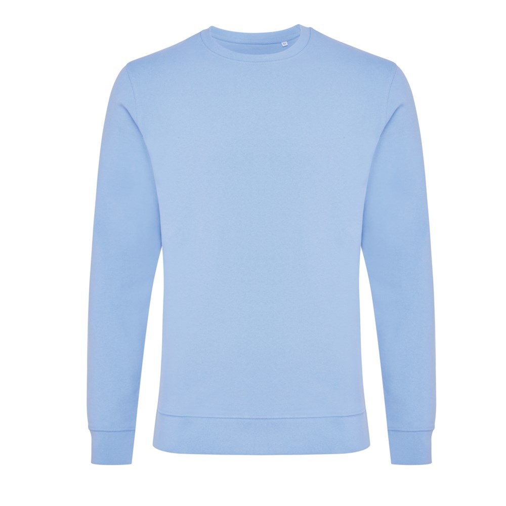 IQONIQ Zion Rundhals-Sweater aus recycelter Baumwolle - sky blue (± PMS 15-3930 TCX)