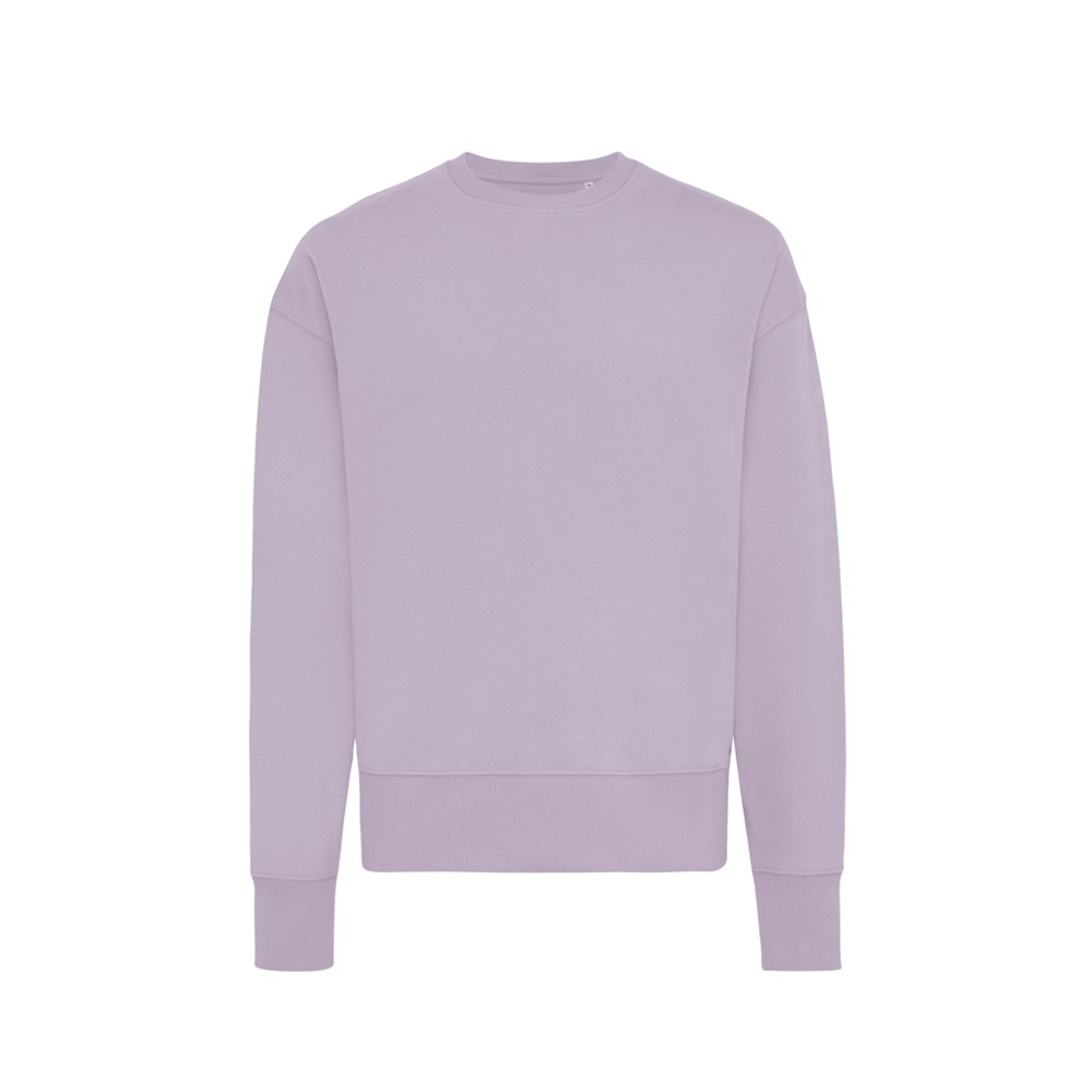 IQONIQ Kruger Relax-Rundhals-Sweater aus recycelt. Baumwolle - lavender (± PMS 15-3716TCX)
