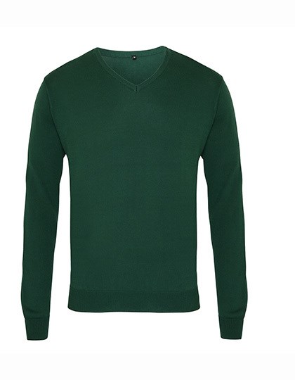 Premier Workwear - Men´s V-Neck Knitted Sweater - Bottle Green