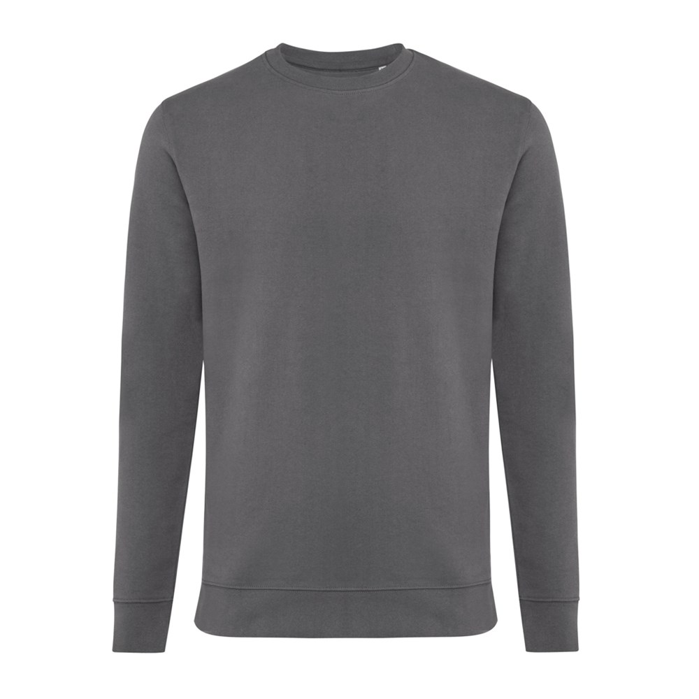 IQONIQ Zion Rundhals-Sweater aus recycelter Baumwolle - anthrazit (± PMS 19-3900 TCX)
