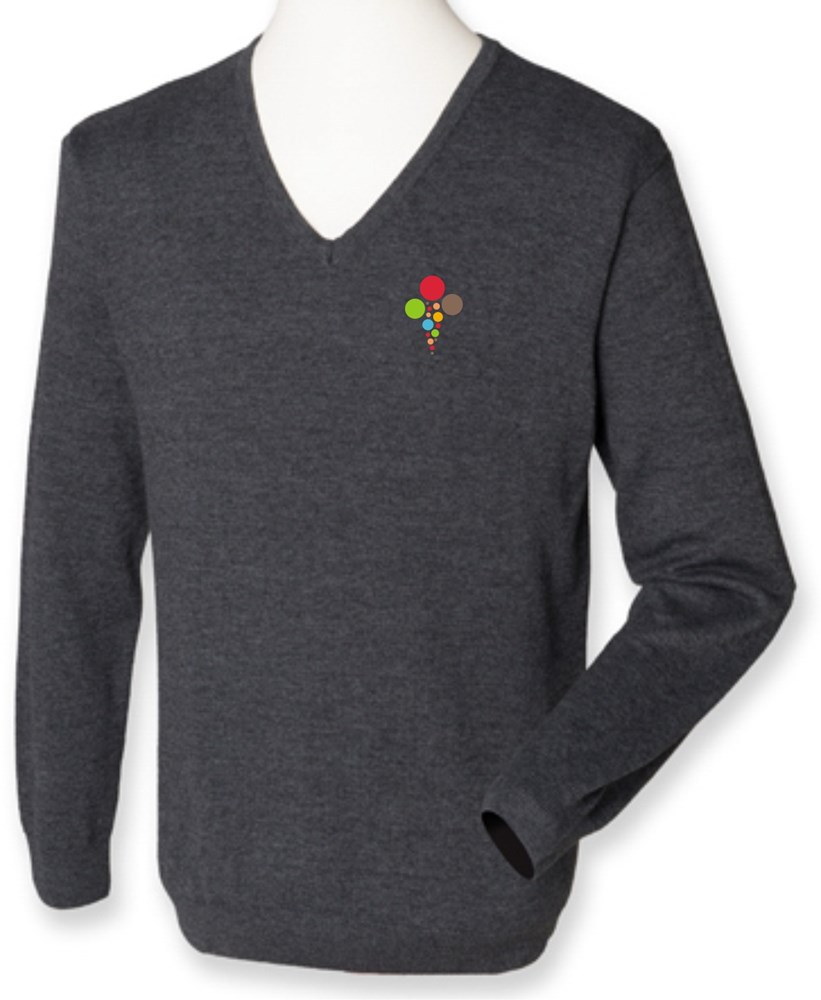 Henbury - Men´s Lightweight V-Neck Jumper - Grey Marl