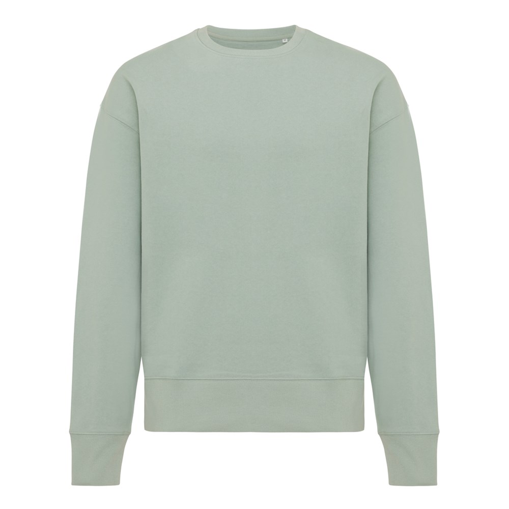 IQONIQ Kruger Relax-Rundhals-Sweater aus recycelt. Baumwolle - Iceberg green (± PMS 15-5205 TCX)