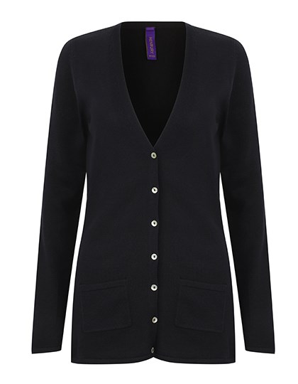 Henbury - Ladies´ Lightweight V-Neck Cardigan - navy