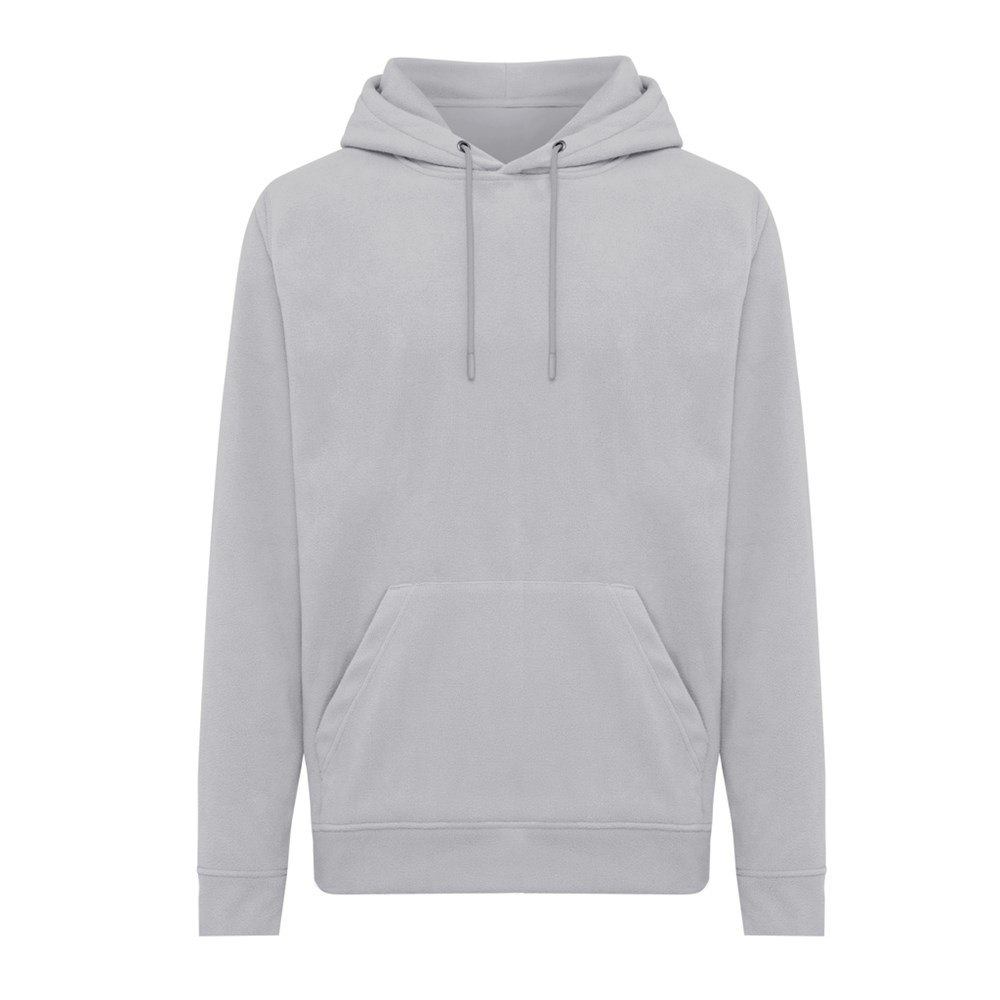 IQONIQ Trivor Mikrofleece-Kapuzen-Pulli aus recyc. Polyester - storm grey (± PMS 16-3916 TCX)