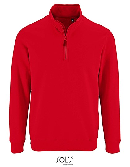 SOL´S - Men´s Zip High Collar Sweatshirt Stan - red