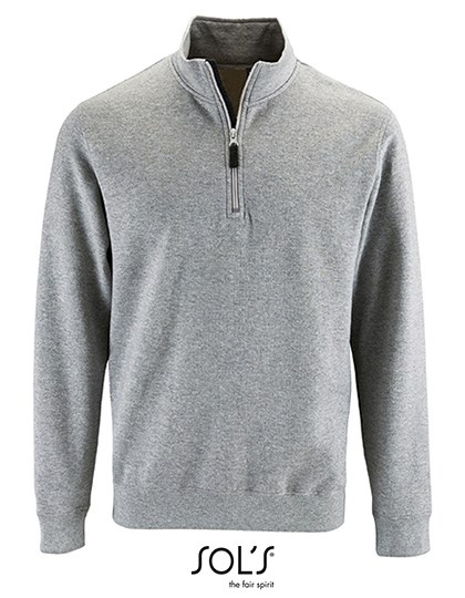 SOL´S - Men´s Zip High Collar Sweatshirt Stan - Grey Melange