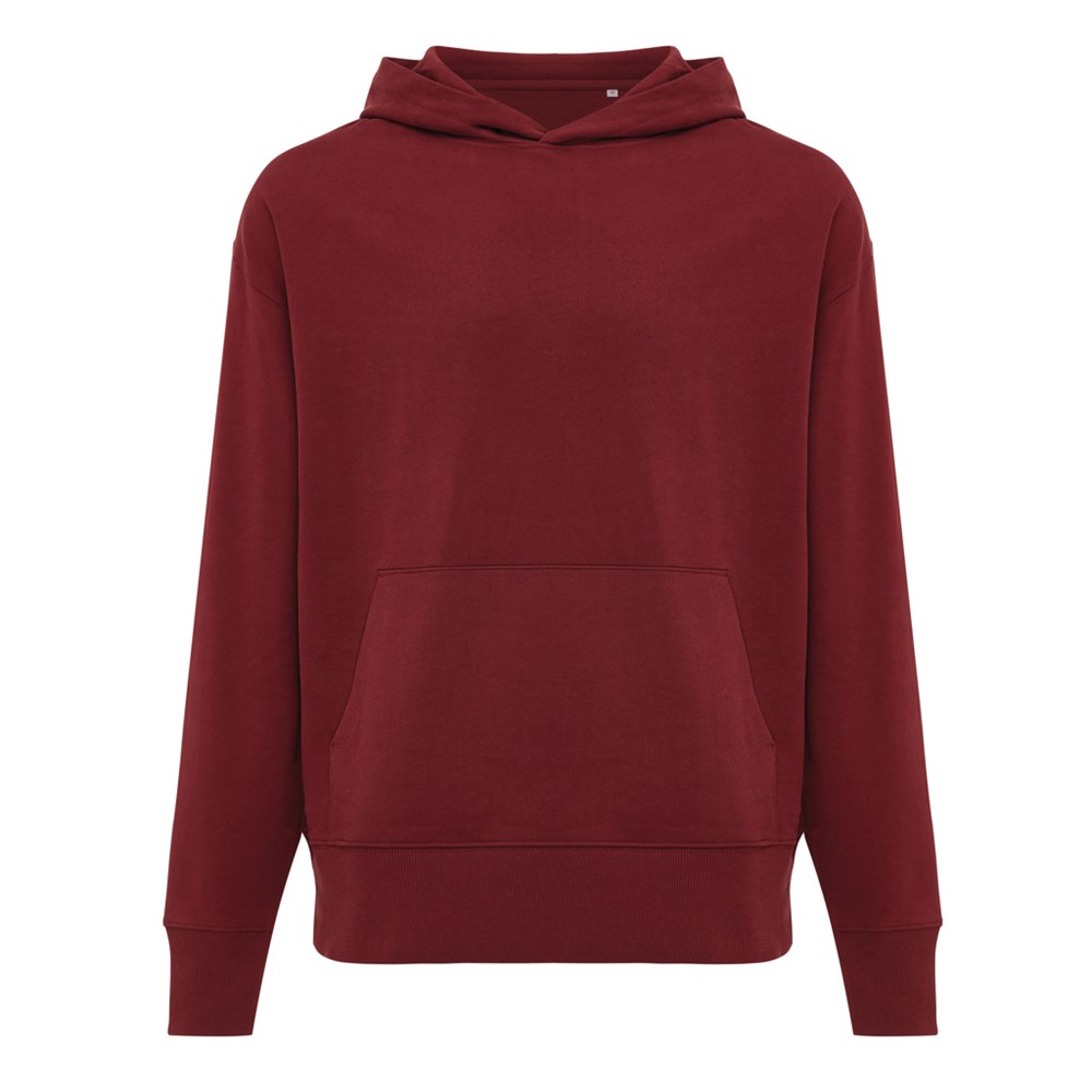 IQONIQ Yoho Relax-Hoodie aus recycelter Baumwolle - burgunderrot (± PMS 19-1724TCX)