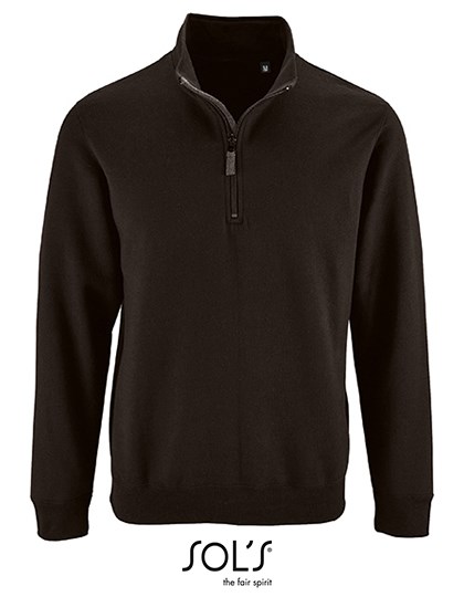 SOL´S - Men´s Zip High Collar Sweatshirt Stan - black