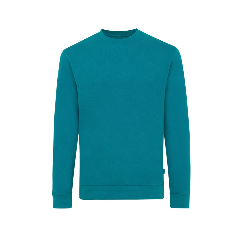 IQONIQ Zion Rundhals-Sweater aus recycelter Baumwolle - verdigris (± PMS 18-4834TCX)