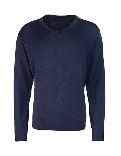 Premier Workwear - Men´s V-Neck Knitted Sweater - Navy (ca. Pantone 2378C)