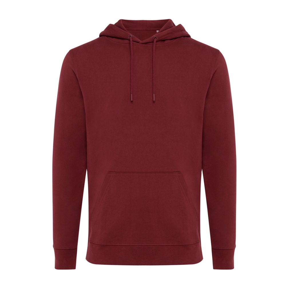 IQONIQ Jasper Hoodie aus recycelter Baumwolle - burgunderrot (± PMS 19-1724TCX)