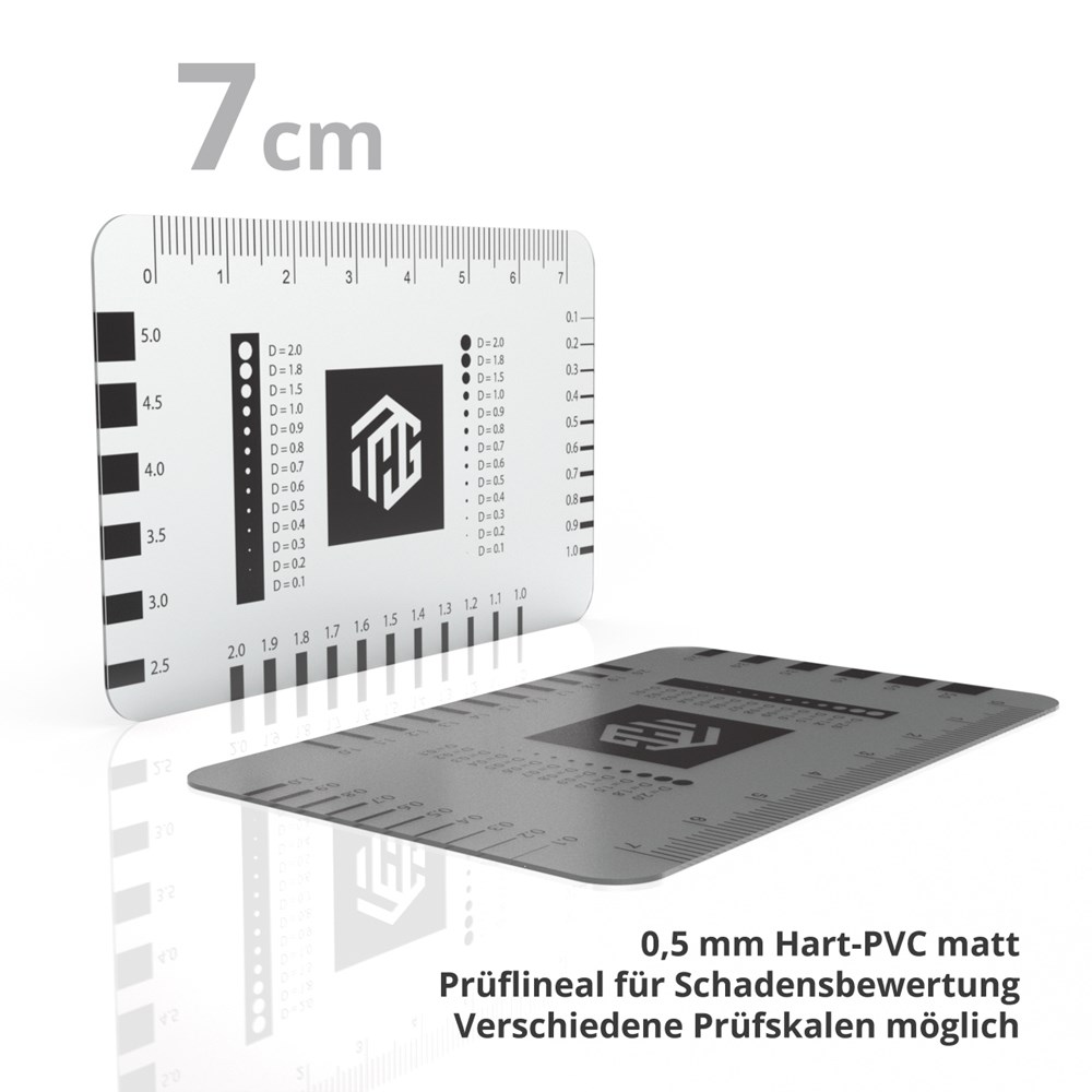 Rissbreitenmesser Scheckkartenformat - transparent matt