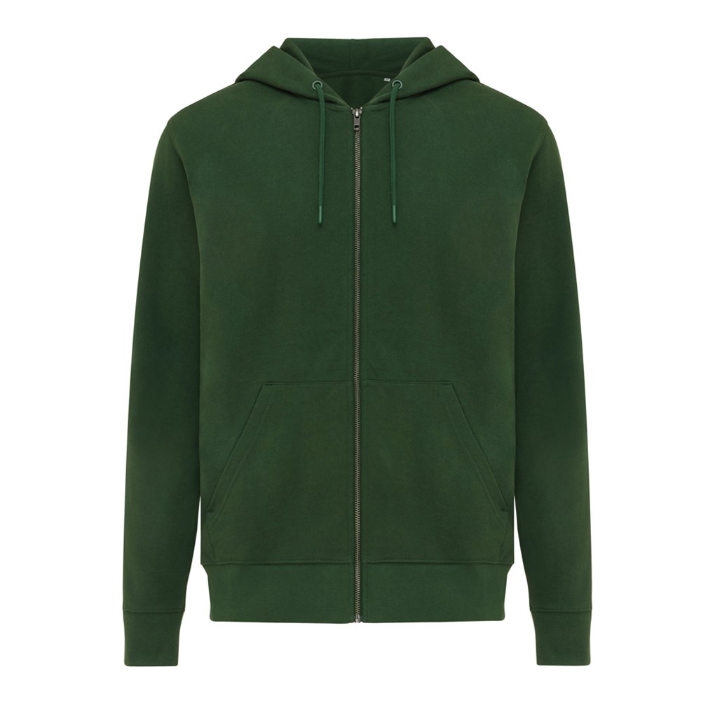 IQONIQ Abisko Zip-Kapuzenpullover aus recycelter Baumwolle - forest green (± PMS 19-5920TCX)