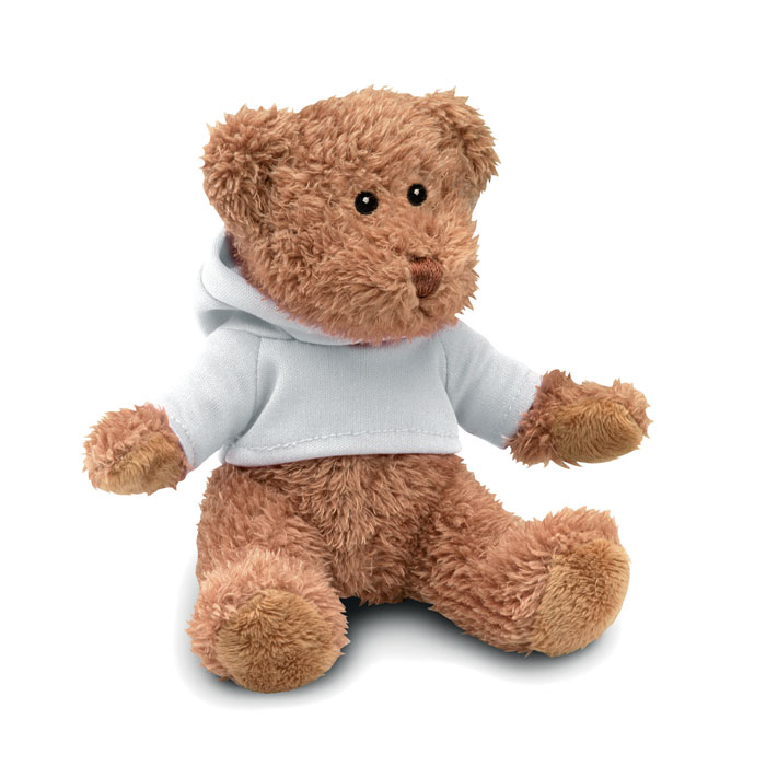 JOHNNY - Teddybär mit Hoody  - Weiß