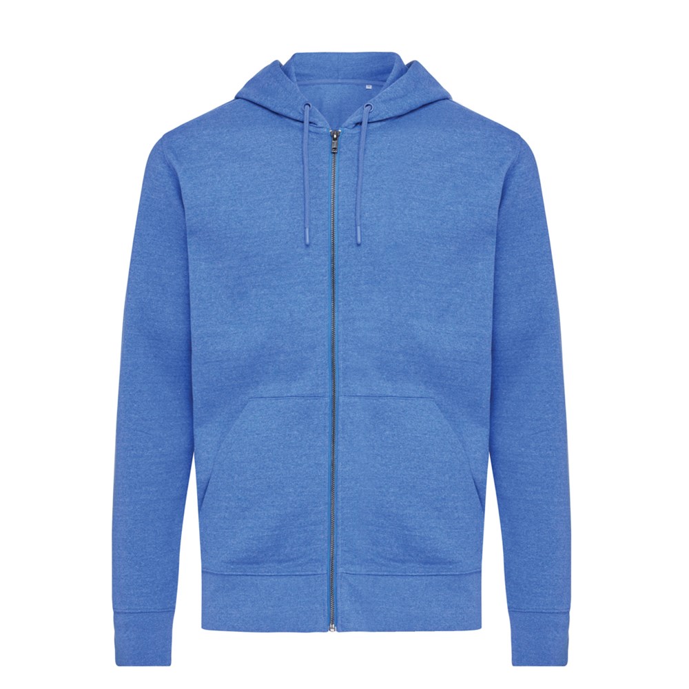 IQONIQ Abisko Zip-Kapuzenpullover aus recycelter Baumwolle - heather blue (± PMS heather blue)