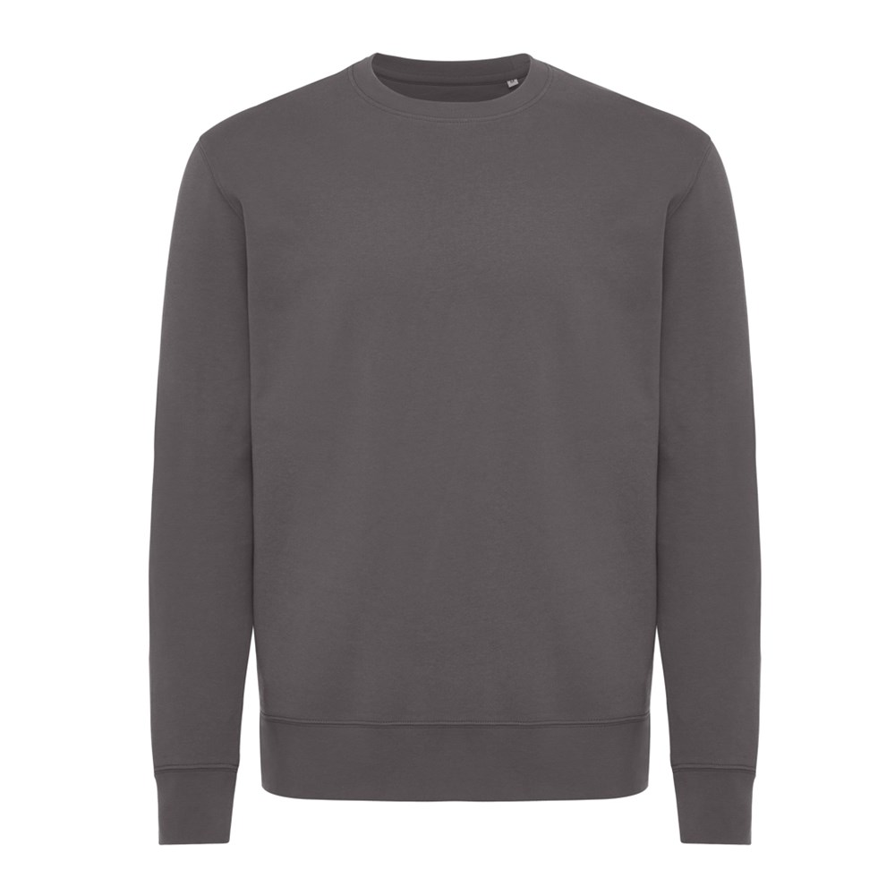 IQONIQ Kruger Relax-Rundhals-Sweater aus recycelt. Baumwolle - anthrazit (± PMS 19-3900 TCX)