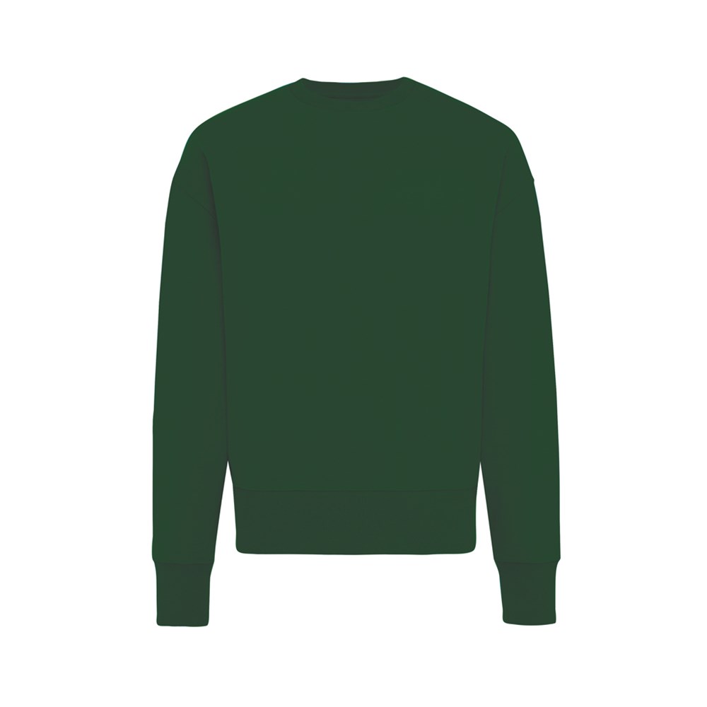 IQONIQ Kruger Relax-Rundhals-Sweater aus recycelt. Baumwolle - forest green (± PMS 19-5920TCX)