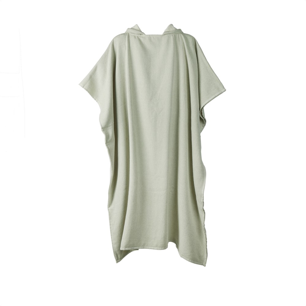 VINGA Tolo Hamam Frottee Strandponcho - grün, off white (± PMS 17-0115 TPG/ ± PMS 11-0606 TPG)