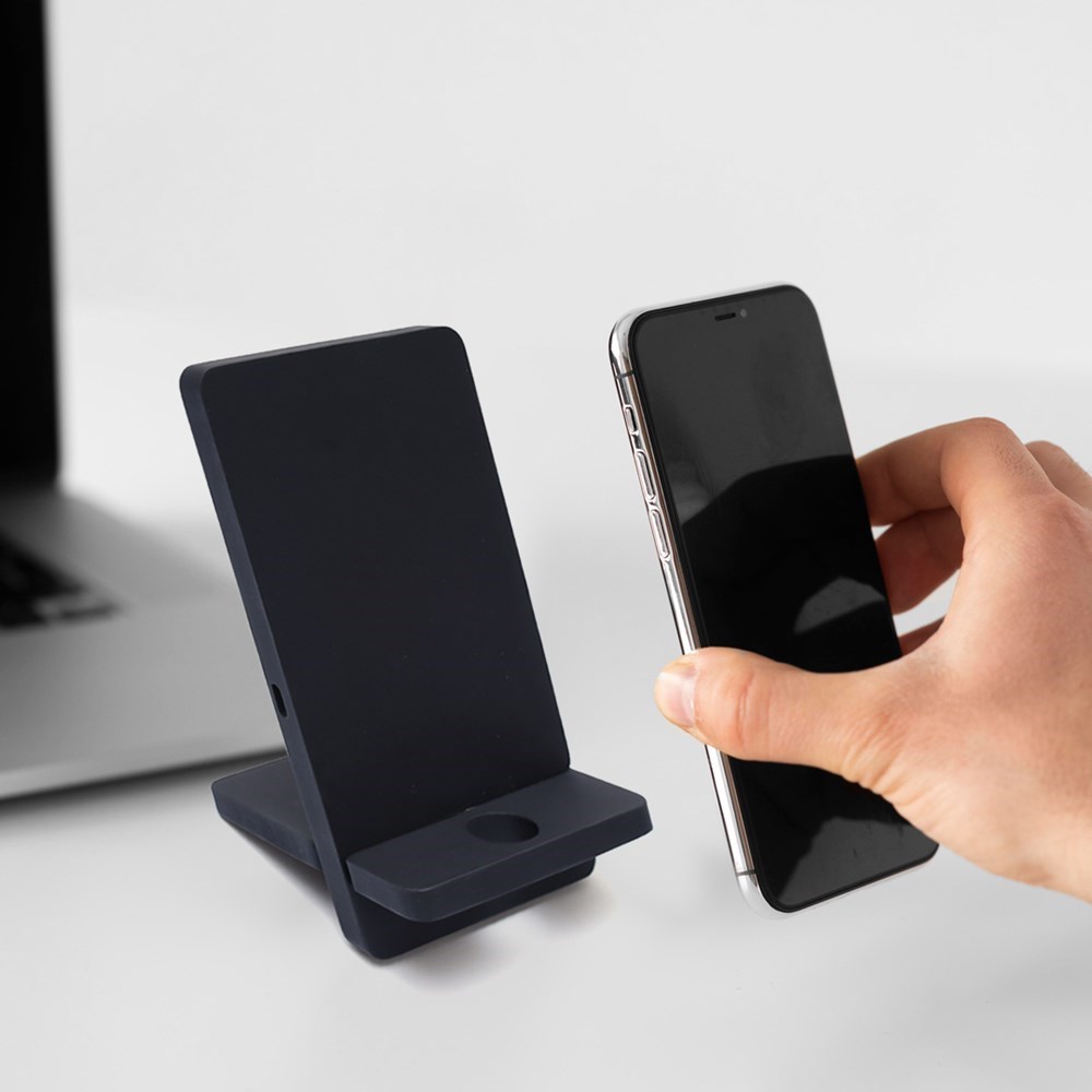 Bamboo Wireless Charger &amp; Holder-Schwarz