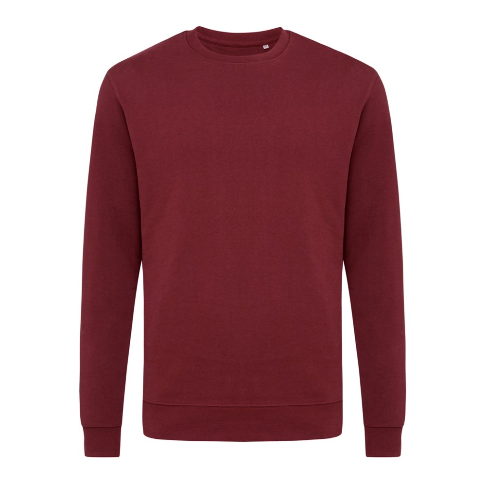 IQONIQ Zion Rundhals-Sweater aus recycelter Baumwolle - burgunderrot (± PMS 19-1724TCX)
