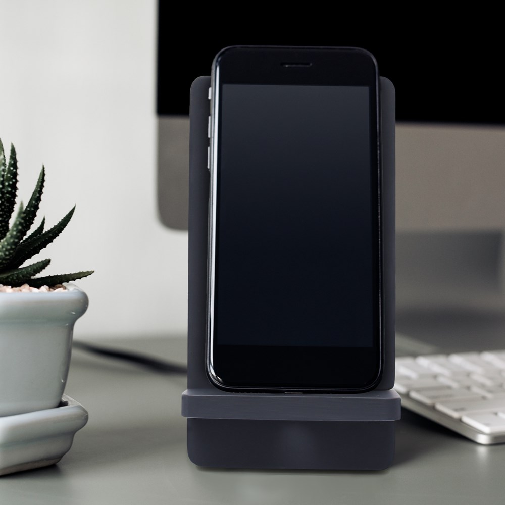 Bamboo Wireless Charger &amp; Holder-Schwarz