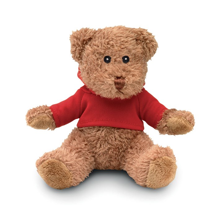 JOHNNY - Teddybär mit Hoody  - Rot