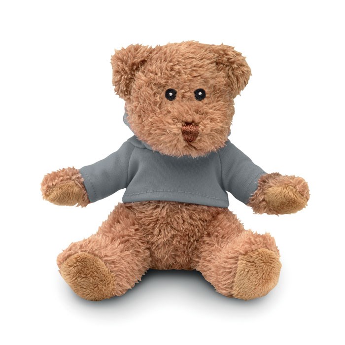 JOHNNY - Teddybär mit Hoody  - Grau