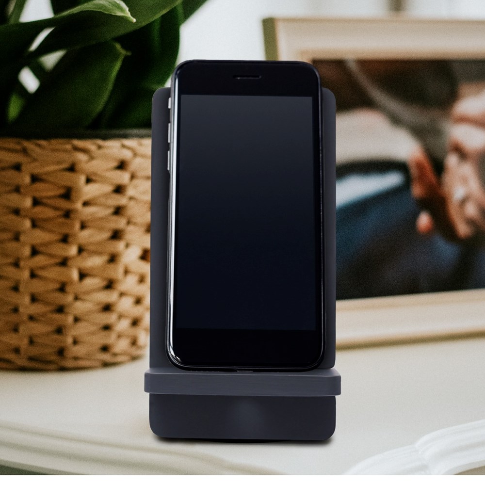 Bamboo Wireless Charger &amp; Holder-Schwarz
