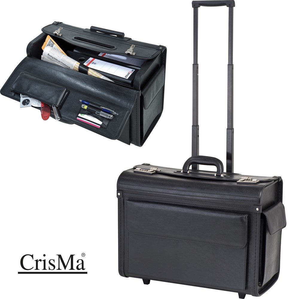 Akten-/Pilotenkoffer Trolley aus Kunstleder ETTORE