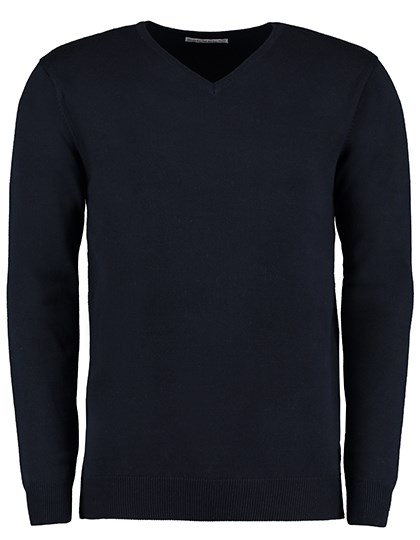 Kustom Kit - Regular Fit Arundel V-Neck Sweater - navy