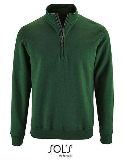 SOL´S - Men´s Zip High Collar Sweatshirt Stan - Bottle Green