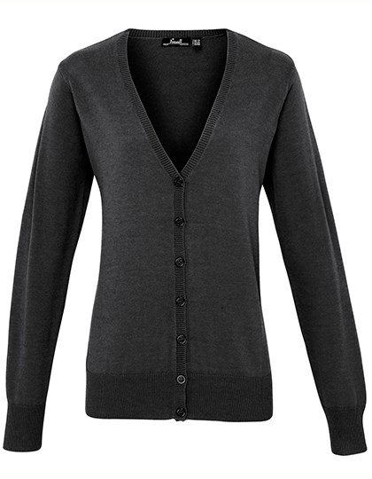 Premier Workwear - Women´s Button Through Knitted Cardigan - Charcoal