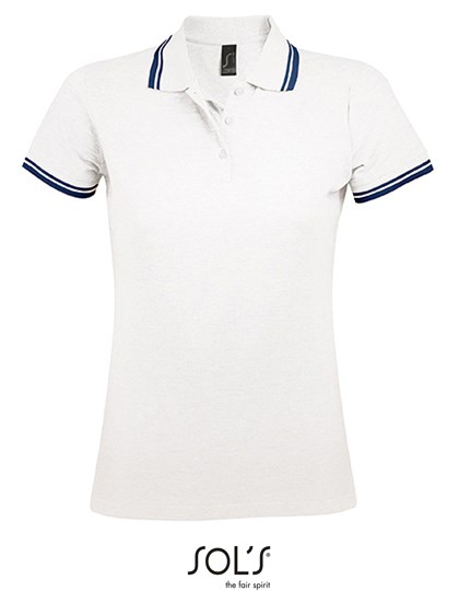 SOL´S - Women´s Polo Shirt Pasadena - White, Navy