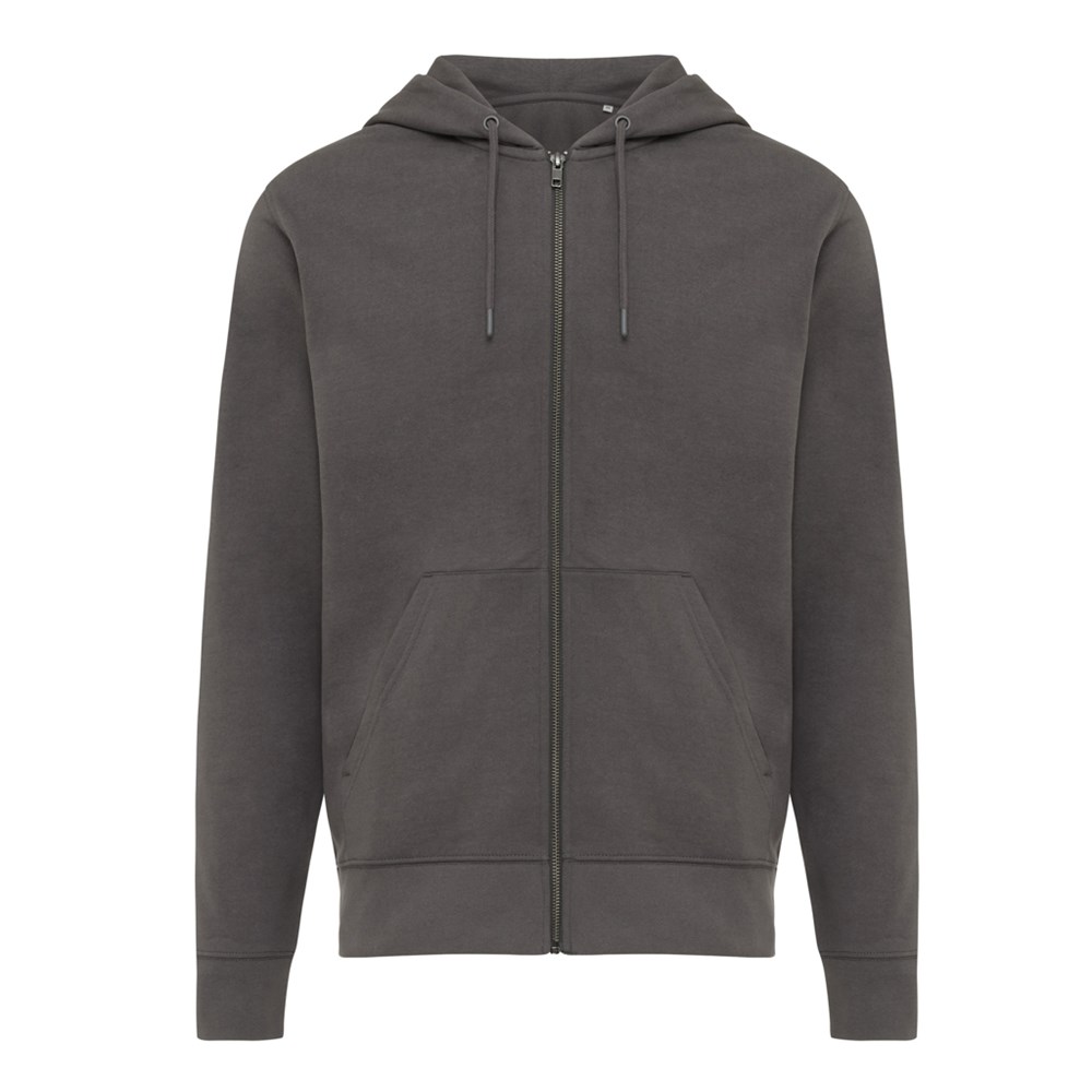 IQONIQ Abisko Zip-Kapuzenpullover aus recycelter Baumwolle - anthrazit (± PMS 19-3900 TCX)