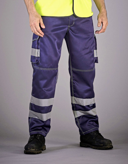 YOKO - Hi-Vis Cargo Trousers With Knee Pad Pockets