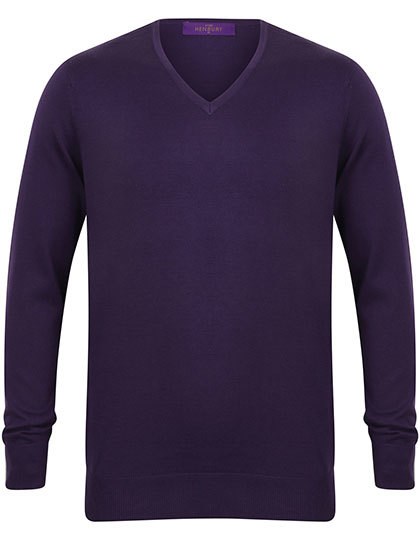 Henbury - Men´s Lightweight V-Neck Jumper - purple